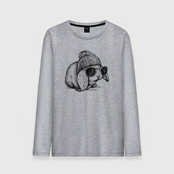 Лонгслив хлопковый мужской Зайка хипстер, цвет: меланж