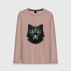 Лонгслив хлопковый мужской Графитовый волк, цвет: пыльно-розовый