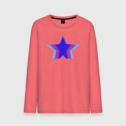Лонгслив хлопковый мужской Звезда в перспективе, цвет: коралловый