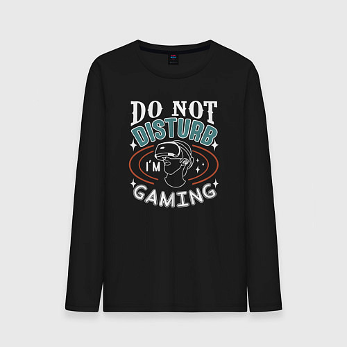 Мужской лонгслив Do not disturb im gaming / Черный – фото 1