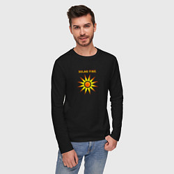 Лонгслив хлопковый мужской Solar Fire, цвет: черный — фото 2