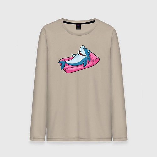 Мужской лонгслив Акула на отдыхе / Миндальный – фото 1