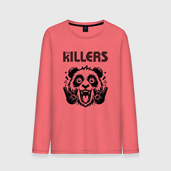 Лонгслив хлопковый мужской The Killers - rock panda, цвет: коралловый