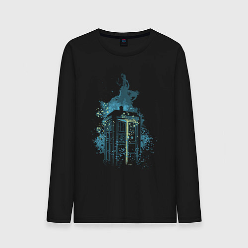 Мужской лонгслив Tardis magic / Черный – фото 1