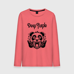 Лонгслив хлопковый мужской Deep Purple - rock panda, цвет: коралловый