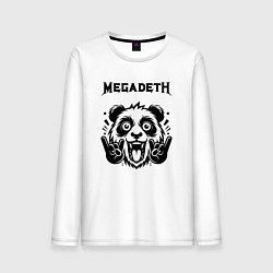 Лонгслив хлопковый мужской Megadeth - rock panda, цвет: белый