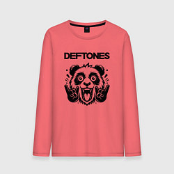 Лонгслив хлопковый мужской Deftones - rock panda, цвет: коралловый