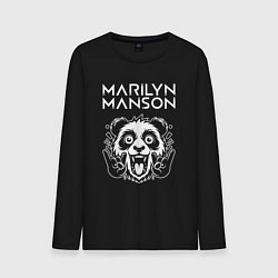 Лонгслив хлопковый мужской Marilyn Manson rock panda, цвет: черный