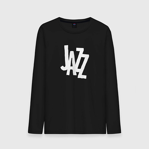 Мужской лонгслив Jazz retro in white / Черный – фото 1