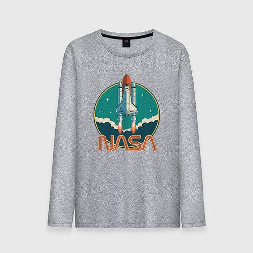 Мужской лонгслив NASA spaceship / Меланж – фото 1