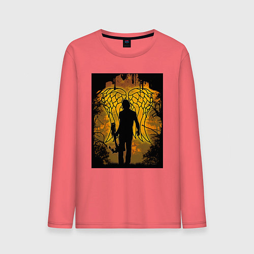 Мужской лонгслив Ходячие мертвецы Дэрил Диксон / Коралловый – фото 1
