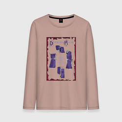 Лонгслив хлопковый мужской Depeche Mode - Sofad devotional, цвет: пыльно-розовый