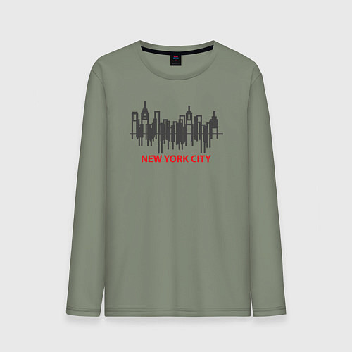 Мужской лонгслив New York United States / Авокадо – фото 1