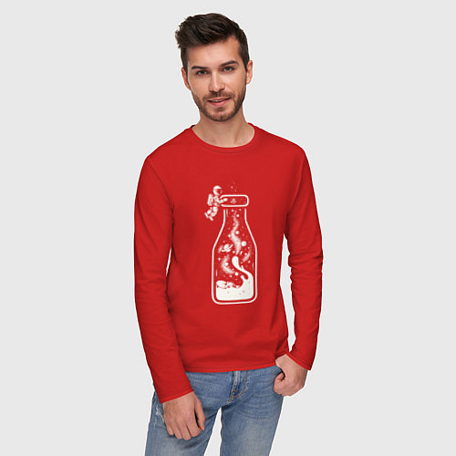 Мужской лонгслив Космос в бутылочке / Красный – фото 3