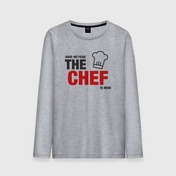 Лонгслив хлопковый мужской Не бойся шеф здесь, цвет: меланж