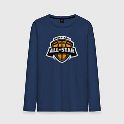 Лонгслив хлопковый мужской All-star basket, цвет: тёмно-синий