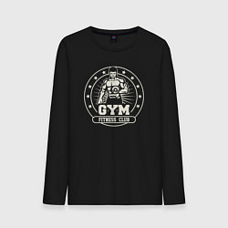 Лонгслив хлопковый мужской Gym fitness club, цвет: черный