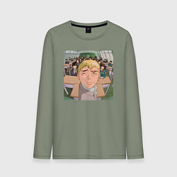 Лонгслив хлопковый мужской Эйкити Онидзука преподаватель, цвет: авокадо