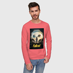 Лонгслив хлопковый мужской Fallout - Lucy MacLean, цвет: коралловый — фото 2