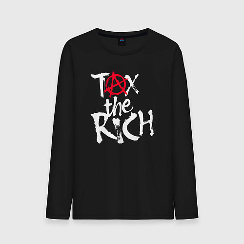 Мужской лонгслив Tax the rich / Черный – фото 1