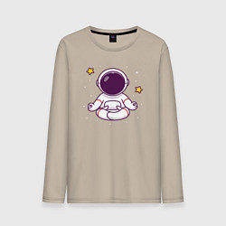 Лонгслив хлопковый мужской Космический релакс, цвет: миндальный