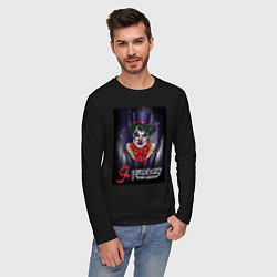 Лонгслив хлопковый мужской Грустный клоун Бом, цвет: черный — фото 2