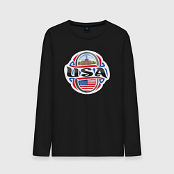 Лонгслив хлопковый мужской Style USA, цвет: черный