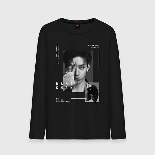 Мужской лонгслив Stray kids Bang Chan / Черный – фото 1