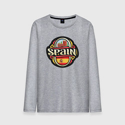 Лонгслив хлопковый мужской Spain, цвет: меланж