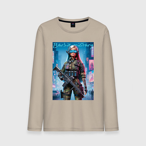 Мужской лонгслив Barbie military - special forces / Миндальный – фото 1