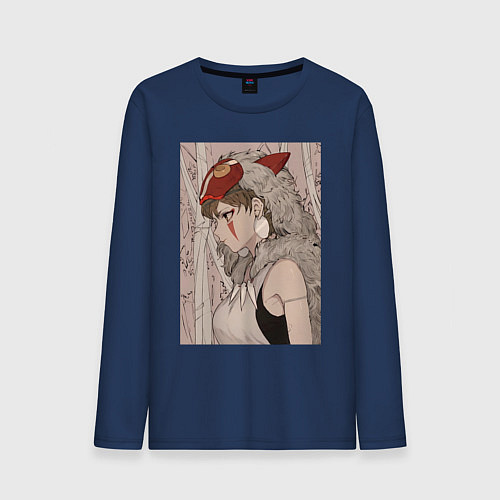Мужской лонгслив Принцесса Мононоке San / Тёмно-синий – фото 1