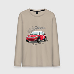Лонгслив хлопковый мужской Mini Cooper, цвет: миндальный