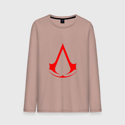 Лонгслив хлопковый мужской Red logo of assassins, цвет: пыльно-розовый