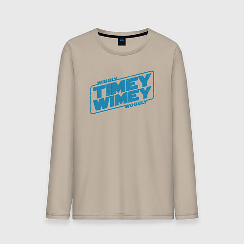 Мужской лонгслив Timey wimey wibbly wobbly / Миндальный – фото 1
