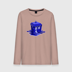 Лонгслив хлопковый мужской Tardis ink, цвет: пыльно-розовый