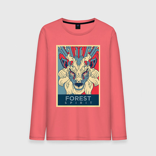 Мужской лонгслив Принцесса Мононоке лесной дух / Коралловый – фото 1