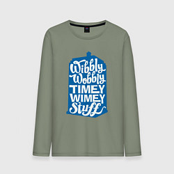 Лонгслив хлопковый мужской Timey stuff, цвет: авокадо