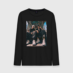 Лонгслив хлопковый мужской Магическая битва Сатору Годзё Маг особого ранга, цвет: черный