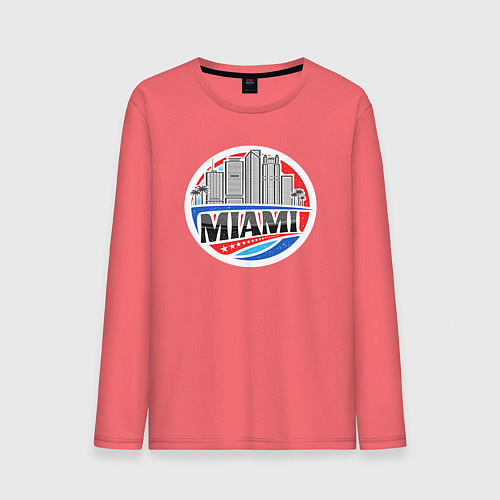 Мужской лонгслив США Майами / Коралловый – фото 1