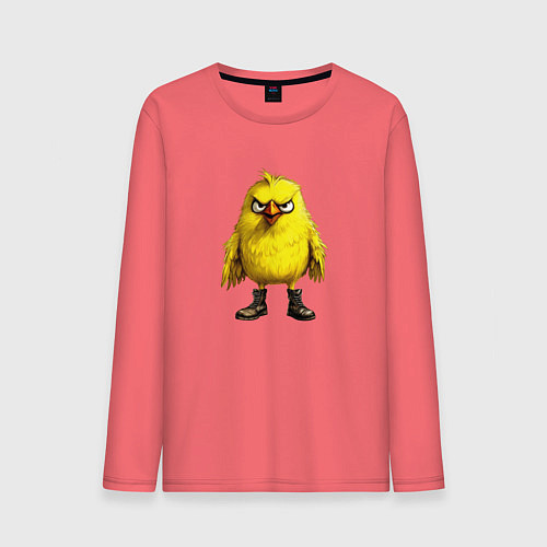 Мужской лонгслив Птица пришла / Коралловый – фото 1