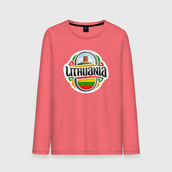 Лонгслив хлопковый мужской Lithuania, цвет: коралловый