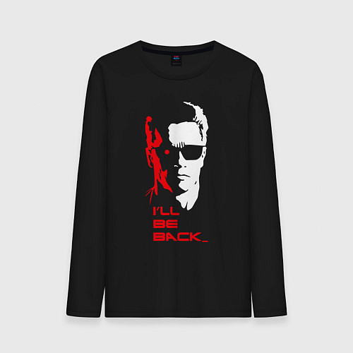 Мужской лонгслив Я вернусь - терминатор / Черный – фото 1
