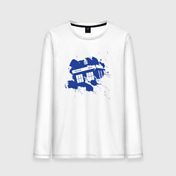 Лонгслив хлопковый мужской Tardis blue, цвет: белый