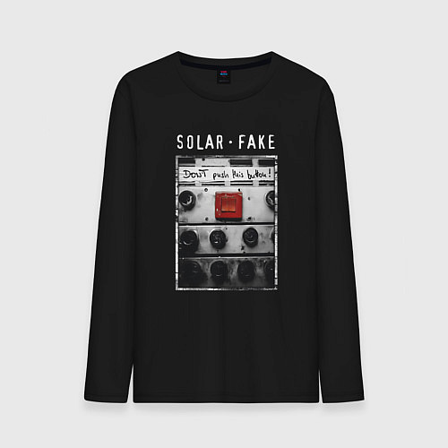 Мужской лонгслив Solar Fake - Dont push the button / Черный – фото 1