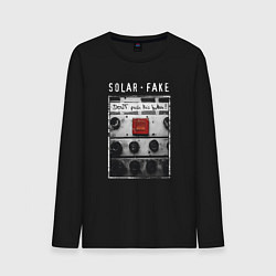 Лонгслив хлопковый мужской Solar Fake - Dont push the button, цвет: черный