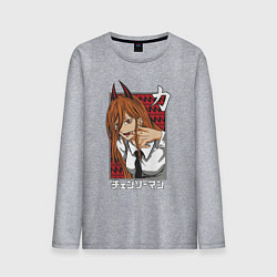 Лонгслив хлопковый мужской Power anime, цвет: меланж