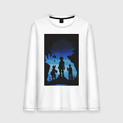 Лонгслив хлопковый мужской Моя геройская академия Идзуку Мидория Кацуки Бакуг, цвет: белый