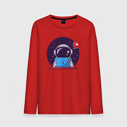 Лонгслив хлопковый мужской Spaceman programmer, цвет: красный