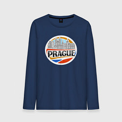 Лонгслив хлопковый мужской Prague Czechia, цвет: тёмно-синий