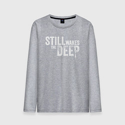 Лонгслив хлопковый мужской Still wakes the deep logo, цвет: меланж